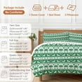thumbnail image 6 of Christmas Bedding Duvet Cover Set Full Size 4 Pieces Green Simple Elk Snowflake Winter Cartoon Texture Bedding Set with Zipper Closure, 1 Comforter Cover 86x86 Inches 1 Flat Sheet & 2 Pillow Cases, 6 of 7