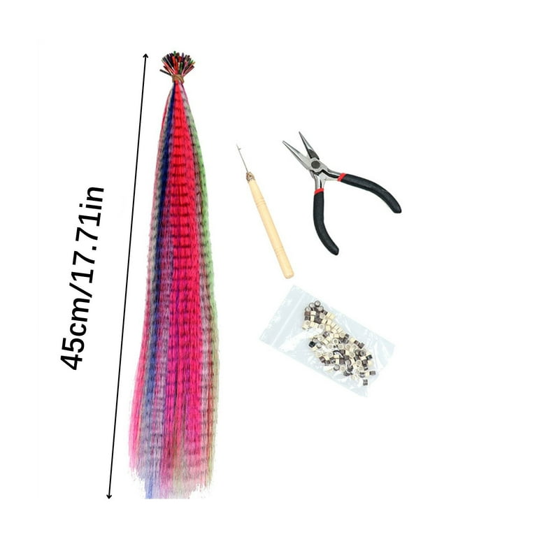 Skpblutn 50PCS Feather Hair Extension Kit With Synthetic Feathers Beads  Plier Valentine's Day Gift for Girlfriend Boyfriend Wife Husband 