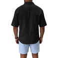 thumbnail image 6 of Yungyresw Short Sleeve Shirt for Men Turn Down Collar Double Pocket Casual Tshirts Breathable Summer Loose Shirts, 6 of 8