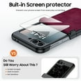 thumbnail image 3 of Oupeigar para Samsung Galaxy Z Flip 6 Funda de Teléfono con Protección de Bisagra y Protección de Pantalla, Cubierta de Cuero Ultradelgada a Prueba de Golpes - Rojo, 3 of 9