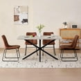 thumbnail image 4 of 55.1" Dining Table for 2 4 Person, Small Rectangular Mid Century Modern Kitchen Table with Metal Cross Legs for Restaurant Apartment Meeting Study Room (Only Table), 4 of 14