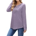 thumbnail image 4 of UVN Lace Blouses for Women V Neck Long Sleeve Shirts Fall Trendy Casual Tunic Tops, 4 of 9