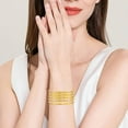 thumbnail image 5 of DESIGNICE 5Pcs Gold Bangles for Women Flexible Stacking Gold Bangle Bracelets Electroplating Girls Jewelry for Women Gold, 5 of 7