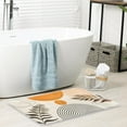 thumbnail image 4 of Bath Mat for Bathroom Boho Plant Green Brown Shaggy Bathroom Mat Non Silp Water Absorbent Bath Rug Soft Washable Floor Rug Round Lines Leaf for Tub Showers Laundry Room Decor, 4 of 6