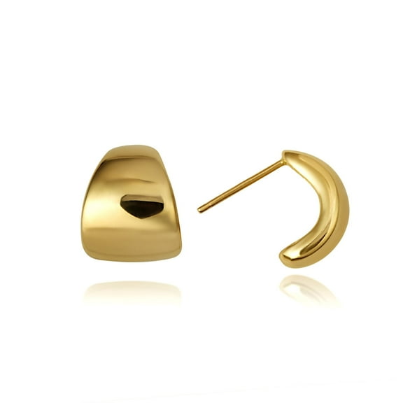 14K Yellow Gold Dome Stud Earrings