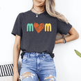 thumbnail image 2 of Mom Heart Graphic Tee Mothers Day Gift Retro Style Family Love Shirt Casual Soft Top, 2 of 6