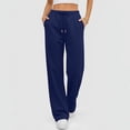 thumbnail image 4 of Iyufng Womens Lounge Pants with Pockets Drawstring Waist Soft Casual Loose Wide Leg Pants for Women, 4 of 6