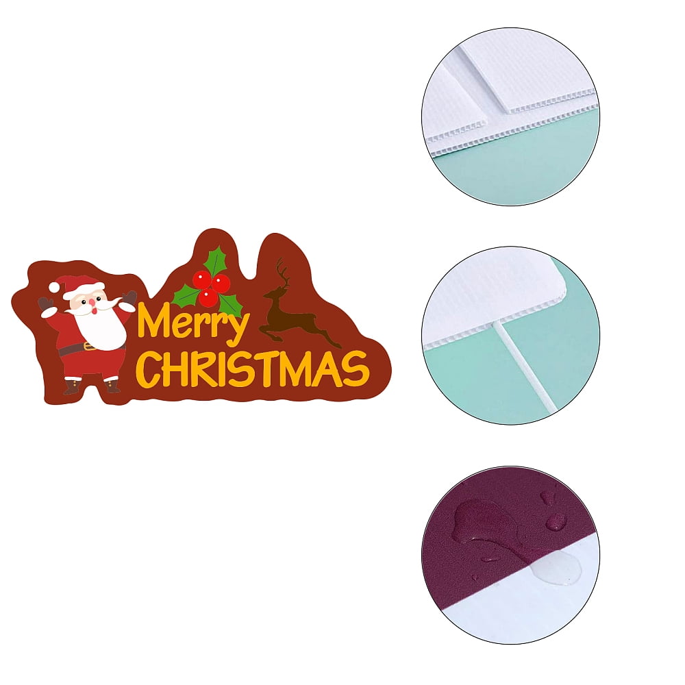 Plastic Yard Signs Display Decorations for Outdoor Garden Decoration Christmas Themed Mixed Shapes Mixed Color 180x160x4mm