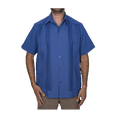 thumbnail image 1 of AKAM Guayabera camisa para hombre 100% LINO Hecho en México (Manga Corta, Azul, M) Comodidad y estilo para uso casual o formal. Ideal para cualquier tipo de clima, templado o cálido., 1 of 5