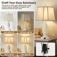 thumbnail image 5 of NATYSWAN 23.5" Lamps for Night Stands Set of 2 with USB A+C and Nightlight - Rustic Farmhouse Table Lamp for Bedrooms, End Tables, Living Room - French Country Decor, Bulbs Included., 5 of 9