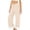 Khaki, variant on Women's Lace Trim Wide Leg Pants Elastic Waist Soft Sleepwear Bottoms with Pockets Loose Fit Home Wear Casual Relax Pants for All Season Pantalones de Pijama con Encaje