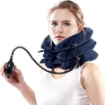 thumbnail image 1 of FrostHike Cervical Neck Traction Device. Adjustable Inflatable Neck Stretcher & Neck Brace for Neck Pain Relief. Neck Traction Pillow Provides Neck Decompression and Neck Tension Relief (Blue), 1 of 5