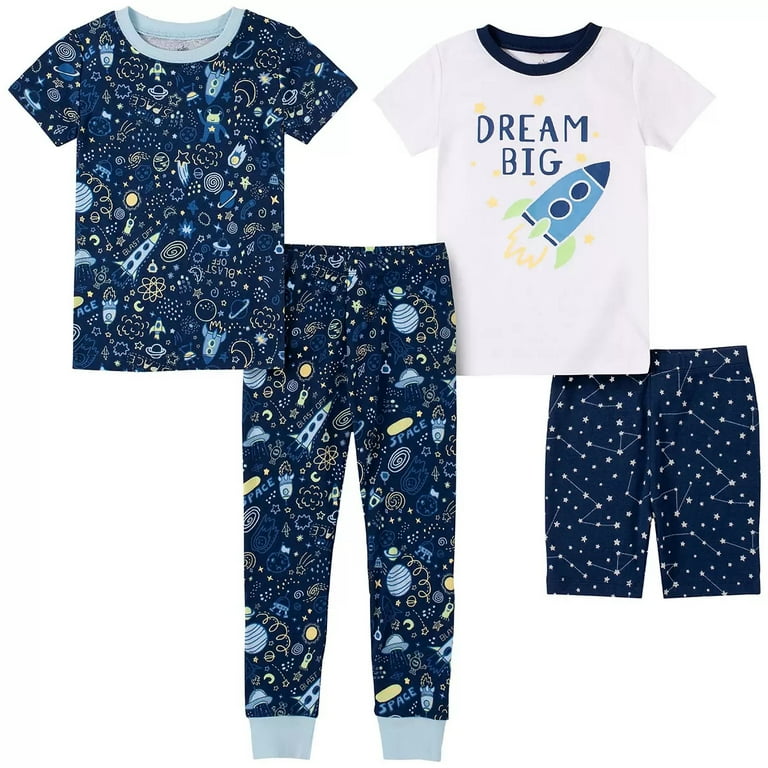 Kids Headquarters Boys 4 Piece Pajama Set Dream Big Blue 2T Walmart