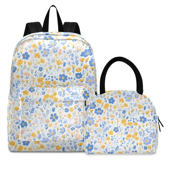 ALAZA Backpack Set Flower-a6 Elementary School Bags Student BookBag with Lunch Bag
