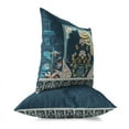 thumbnail image 5 of Mughal Paradise Indoor/Outdoor Pillow in Indigo 16x16, 5 of 7