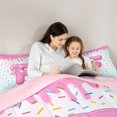 thumbnail image 5 of Erosebridal Monogrammed F Bedding Sets Twin with Comforter,Cute Bowknot Duvet Insert,Colorful Dessert Comforter Sets Twin Size,Microfiber Room Decorative Reversible,2pcs, 5 of 8