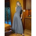 thumbnail image 1 of Vestido largo elegante con espalda descubierta para mujer, vestido Sexy sin mangas con cuello Halter, drapeado, vestidos de fiesta de noche, moda de verano, gris, 2024,Gray,S, 1 of 5