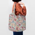 thumbnail image 4 of Wukai Trendy Floral Design Sturdy and Stylish Reusable Canvas Tote Bag: Eco-Friendly, Heavy-Duty Grocery Shopping Bag with Reinforced Handles, 4 of 7