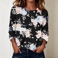 thumbnail image 5 of Noric Women Long Sleeve T-Shirt Loose Fit Casual Crew Neck Floral Print Fashion All Season Pullover Tops S-5XL, 5 of 8