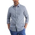 thumbnail image 1 of Club Room Mens Concho Tile-print Shirt Pale Ink Blue Small, 1 of 3