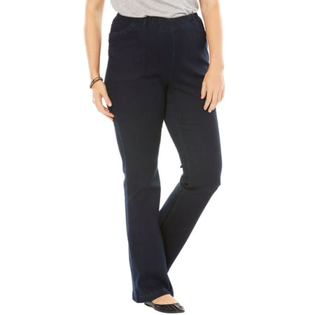 Woman Within Plus Size Tall Bootcut Fineline Jean