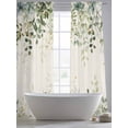 thumbnail image 5 of Sage Green Sheer Curtains 84 Inch Length 2 Panels Set - Light Filtering Window Treatments, Eucalyptus Leaves Rod Pocket Semi Curtains for Living Room/Bedroom/Kitchen Décor, 104"W x 84"L, 5 of 7
