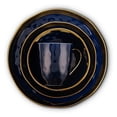 thumbnail image 3 of Stone Lain Florian Porcelain 16 Piece Dinnerware Set, Service for 4, Navy Blue, 3 of 10