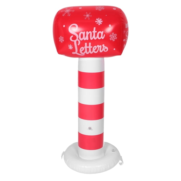 Inflables navideños Decoraciones al aire libre Buzón inflable de Navidad de pie Inflar letras al buzón de Papá Noel para vacaciones de invierno 42 pulgadas