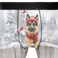 thumbnail image 4 of Playful Golden Retriever Welcomes Winter Snowy Day with Cardinal Bird All Over Print Boxer Briefs Underwear for Men Dad Alsatian Dog Lover Gifts - 120177, 4 of 6