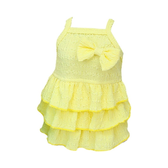 Adorable Dog Dress - Soft Breathable Layered Hem Bowknot Dress - Daily Wear - Pet Accessories