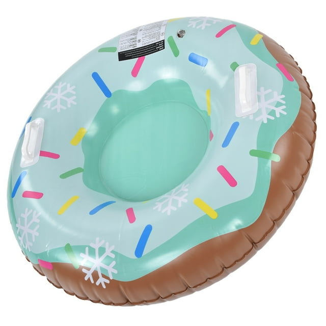 Snow Tube Inflatable Snow Sled PVC Single Seat Christmas Snow Toys with Doughnut Shape for Festival Fun
