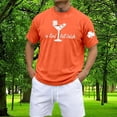 thumbnail image 2 of IWRICH A Tiny Bit Irish Irish Men's T-Shirt Short Sleeve St. Patrick's Day Tees Orange XXXXL, 2 of 5