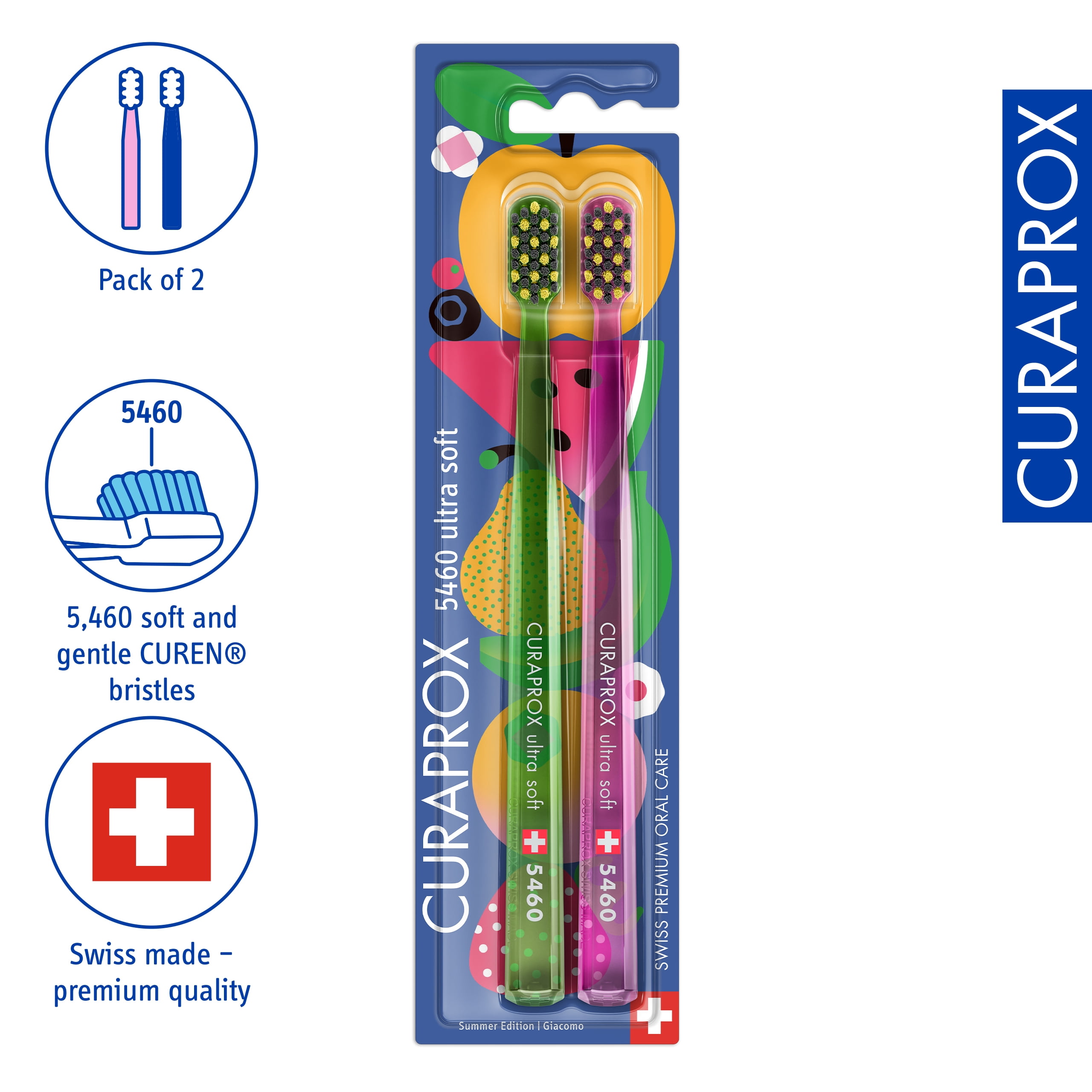 CS 5460 Summer Edition 2025, 2 pcs, Ultra Soft & Gentle Toothbrush