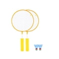 thumbnail image 1 of KAKOWELY badminton racket 1 Set Colored Badminton Racket Beginner Training Outdoor Sports Leisure Toys Badminton Set for Kids Children Playing (2 Pcs Yellow Racket, Random Color Badminton), 1 of 4