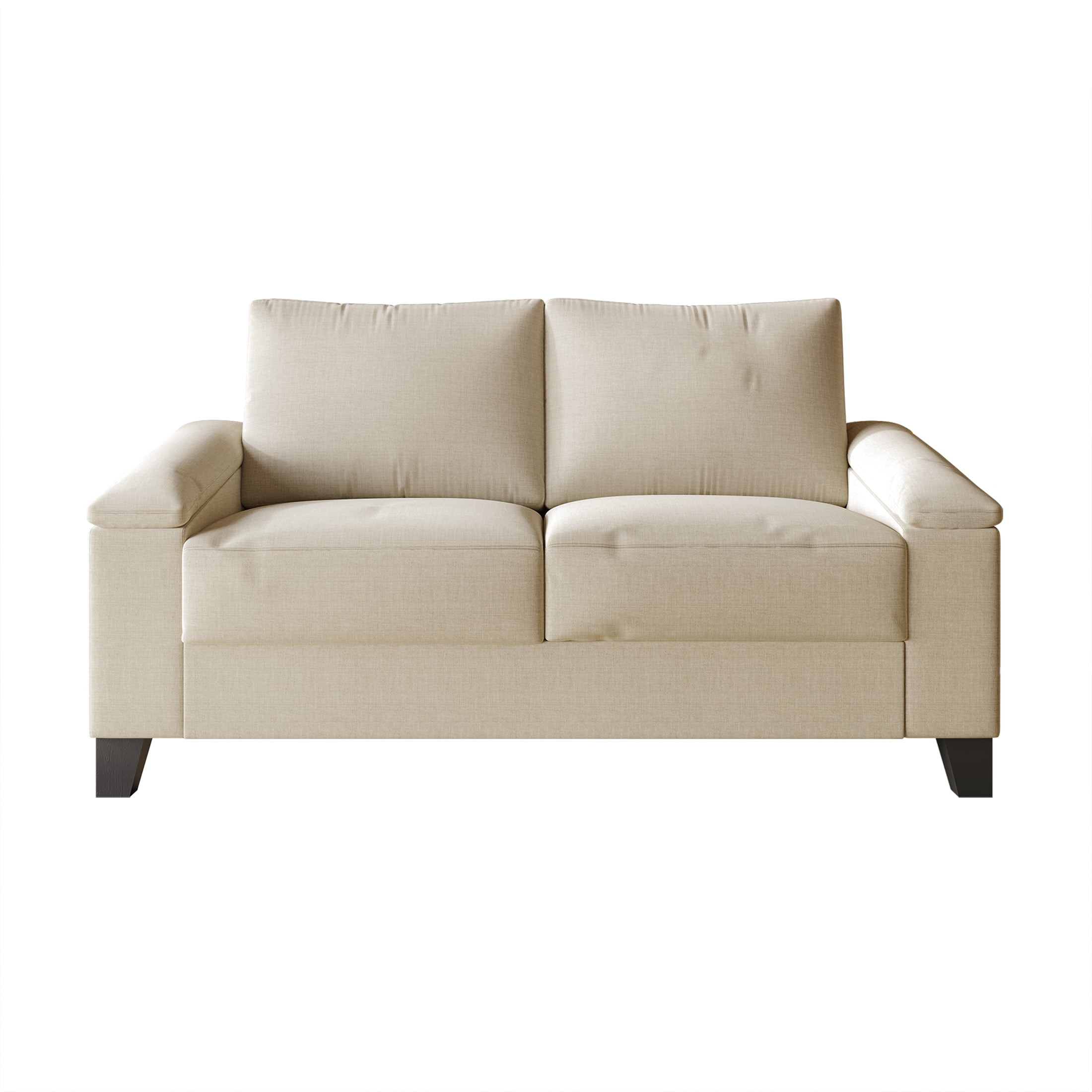 Castle Place Elegance Linen Upholstered Loveseat, Beige