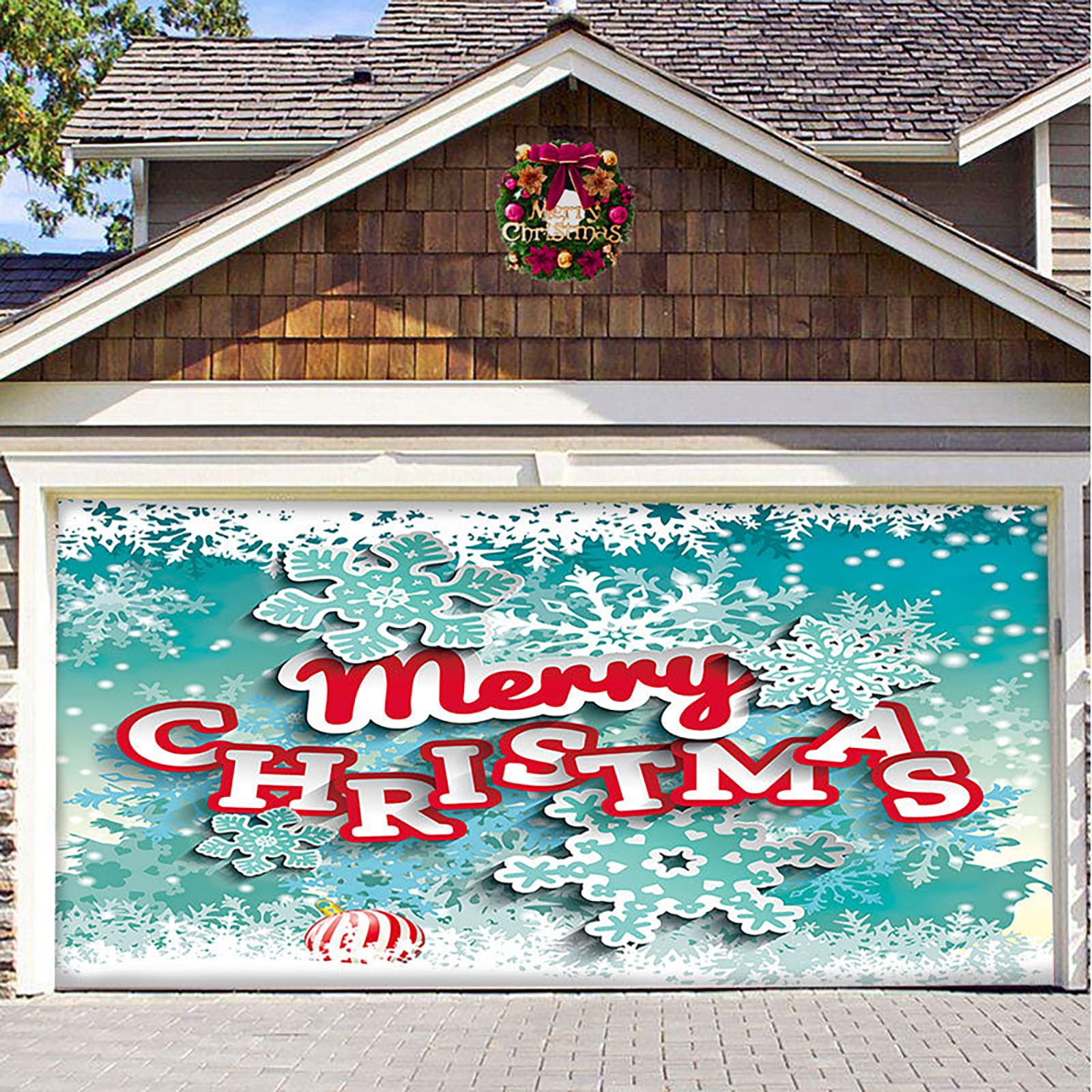 Garage door christmas decorations decorating outdoor holiday decor decoration santa doors secret x16 decals décor holidays makeover santas merry lights Chrismtas Decorations 7x16FT Merry Christmas Holiday Banner Garage Door