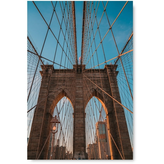 Awkward Styles NY Wall Art American Style Brooklyn Bridge Unframed Art New York Poster Decor Skyscrapers in NYC Brooklyn Bridge Poster Art Brooklyn Bridge Printed Photo Digital Art Made in USA