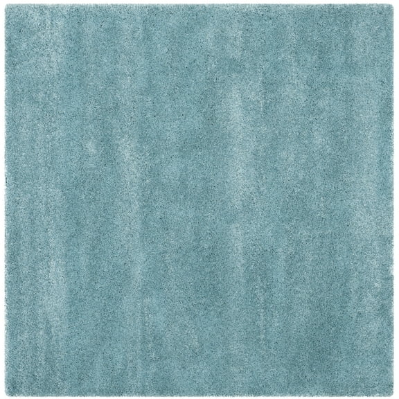 SAFAVIEH Milan Harlow Solid Plush Shag Area Rug, Aqua Blue, 3' x 3' Square - Modern Design, Aqua Blue, Non-Shedding & Easy Cleaning, Ultra Plush Thick Pile, Ideal for Living Room, Bedroom