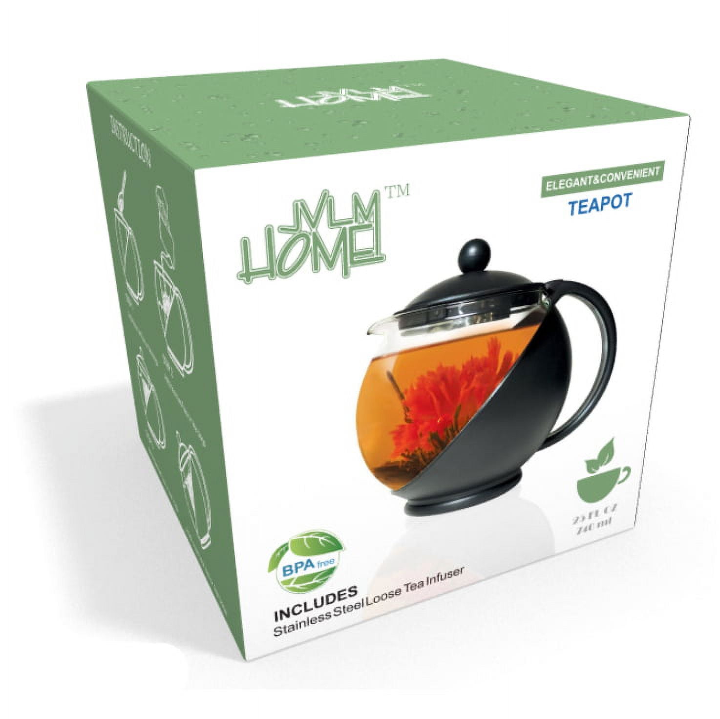 Teapot with Infuser for Loose Tea - 33oz, 4 Cup Tea Infuser, Clear Gla – Ur  Happy Places