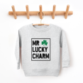 thumbnail image 2 of Bump and Beyond Designs Mr Lucky Charm Toddler St. Patrick's Day Sweatshirt (Heather Grey 2T), 2 of 4
