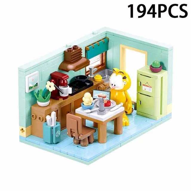 Bloques de construcción Sluban Garfield 2024 Anime clásico The Garfield Show Dibujos animados Gato Modelo Ladrillos Juguetes de ensamblaje Niños MOC Juego de regalo