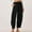 Black, variant on juhao Women's Capri Pants High Waist Drawstring Cinch Bottom with Button Loose Casual Trouser with Pockets Lightweight Solid Color Beach Pants