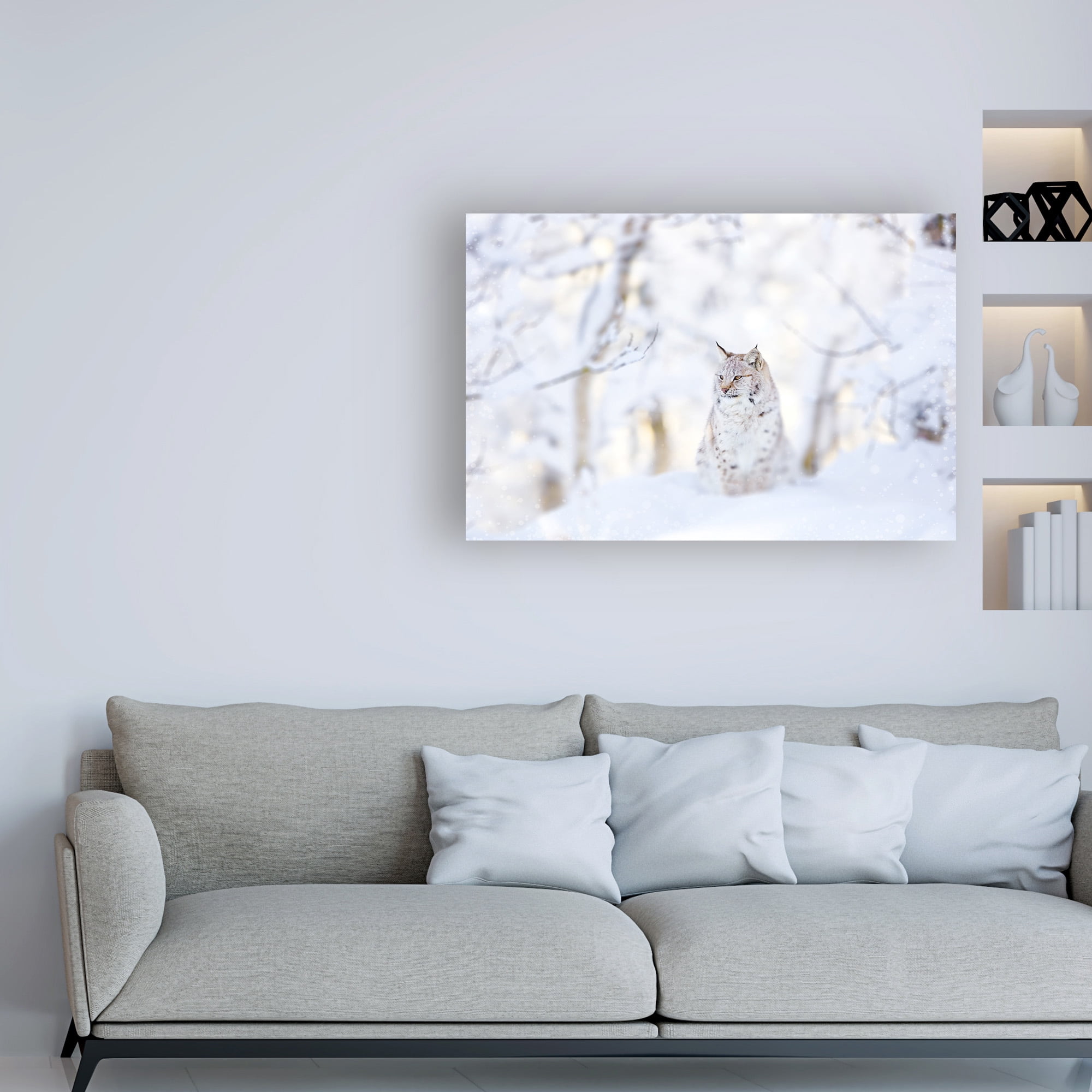 Trademark Fine Art 'Snow lynx' Canvas Art by PhotoINC Studio