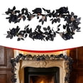 thumbnail image 2 of FENGGHAO Fall Wreath Black Rose Garland With Gothic Artificial Flowers And Berry Accents, Halloween Wreath Hanging Vine Decor For Home Mantle Fireplace Wedding Party Decoration, 2 of 8