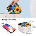 thumbnail image 4 of Mother's Day Sunflower Portable PVC Leather Jewelry Box with Metal Zipper and Adjustable Grids, 4 of 6