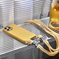 thumbnail image 5 of Silicone iPhone Case with Phone Lanyard, Long Crossbody Strap, Universal Lanyard Neck Strap Protective Case Cover (Yellow, iPhone 13 Pro), 5 of 12
