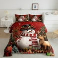 thumbnail image 2 of Manfei Cute Xmas Reindeer Full Size Comforter Sets,Cartoon Christmas Snowman Bedding Comforter Set,Happy New Year Bedding Sets For Girls Kids,Breathable Home Decor Reversible,3 Pieces, 2 of 8