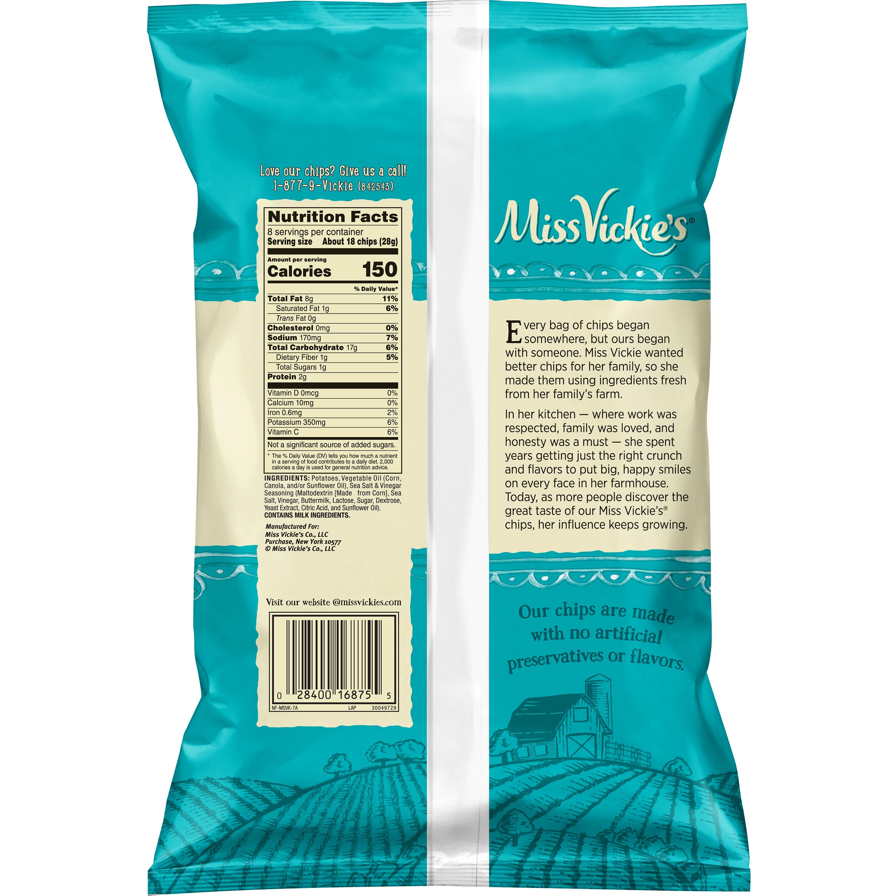 Miss Vickie's Sea Salt & Vinegar Flavored Kettle Cooked ...