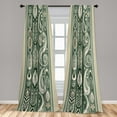 thumbnail image 4 of Ambesonne Boho Curtains 2 Panel Set, Simple Neutral Ethnic Botany, Pair of - 28" x 95", Pale Khaki and Laurel Green, 4 of 4