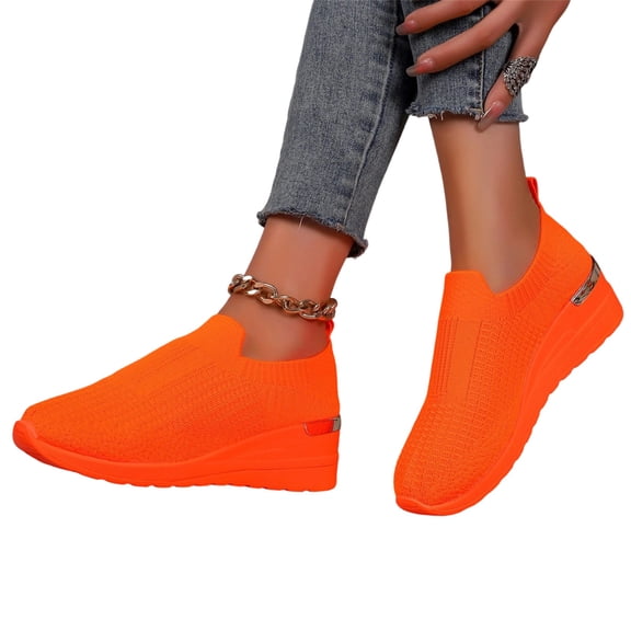Orthopedic Sneakers for Women, Womens Walking Shoes with Arch Support Breathable Mesh Sports Shoes Soft Cushion Slip On Sneakers Thick Sole Casual Shoe